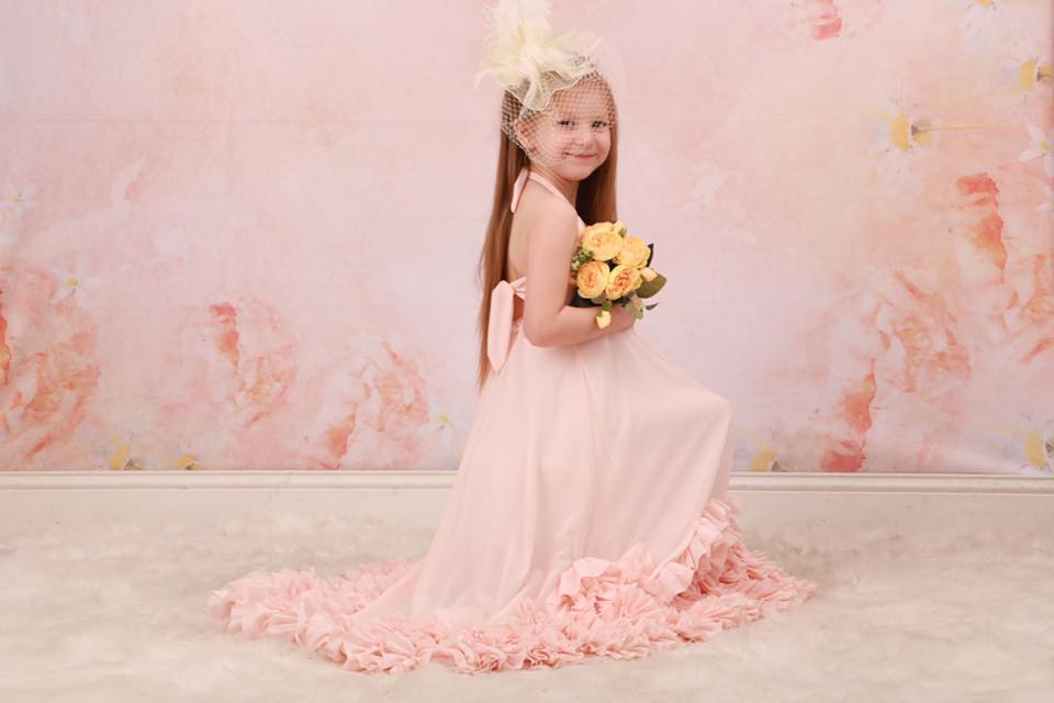 Kate Fine Art Watercolors Orange Flowers Backdrop Designed by Veronika Gant -UK