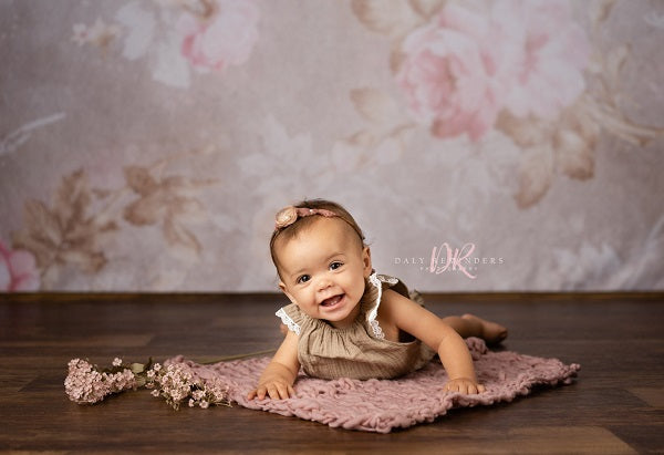 Kate Wedding Retro Old Blurring Flowers Backdrop for Photography Designed by JFCC -UK