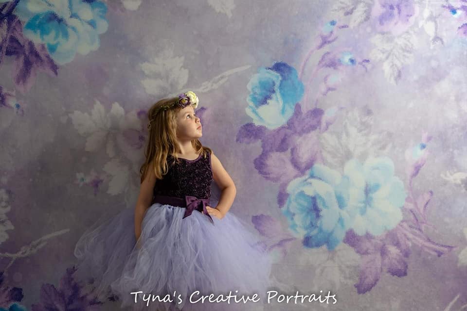 Kate Retro Blurry Bokeh Purple Flowers Backdrop for Photography Designed by JFCC -UK