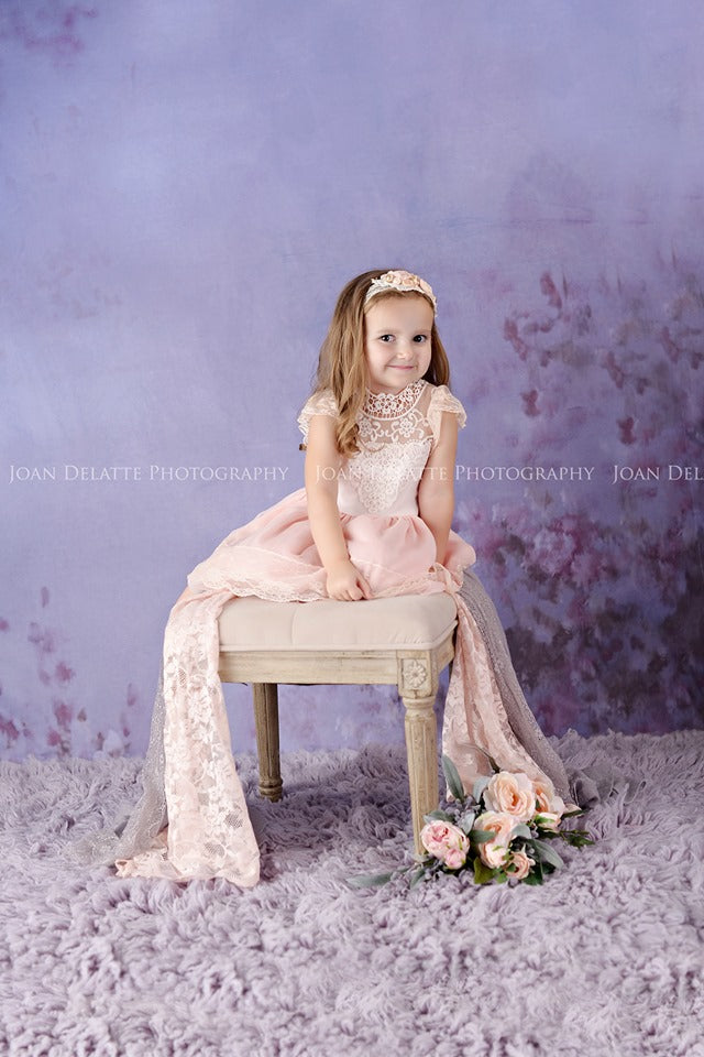 Kate Abstract Texture Cool Grey with Flowers Backdrop Designed by Jerry_Sina -UK