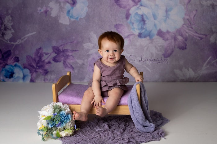 Kate Retro Blurry Bokeh Purple Flowers Backdrop for Photography Designed by JFCC -UK
