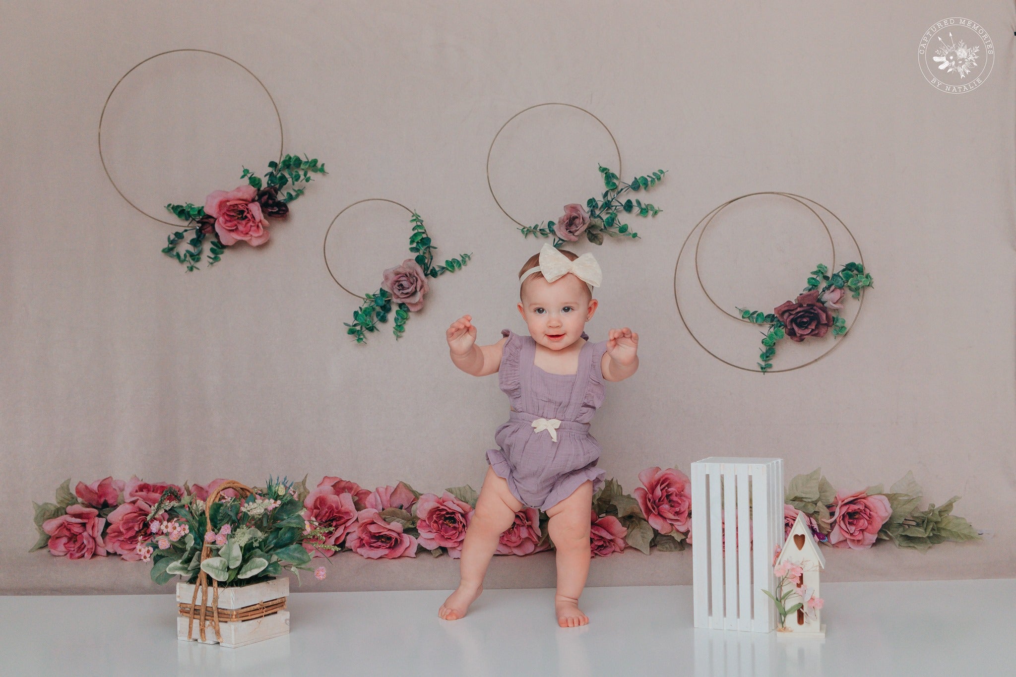Kate Art Color Garland Rose Flower Children Backdrop Designed by Cassie Christiansen -UK