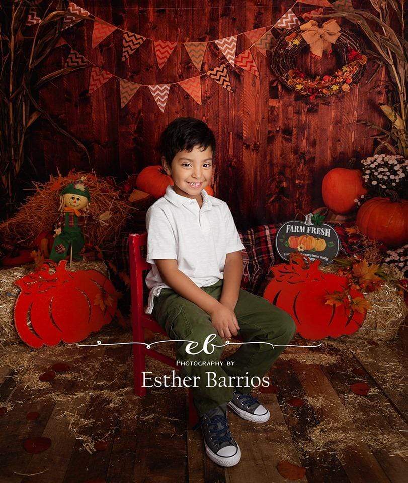 Kate Halloween Pumpkin Haystack Autumn Backdrop for Photograpy -UK