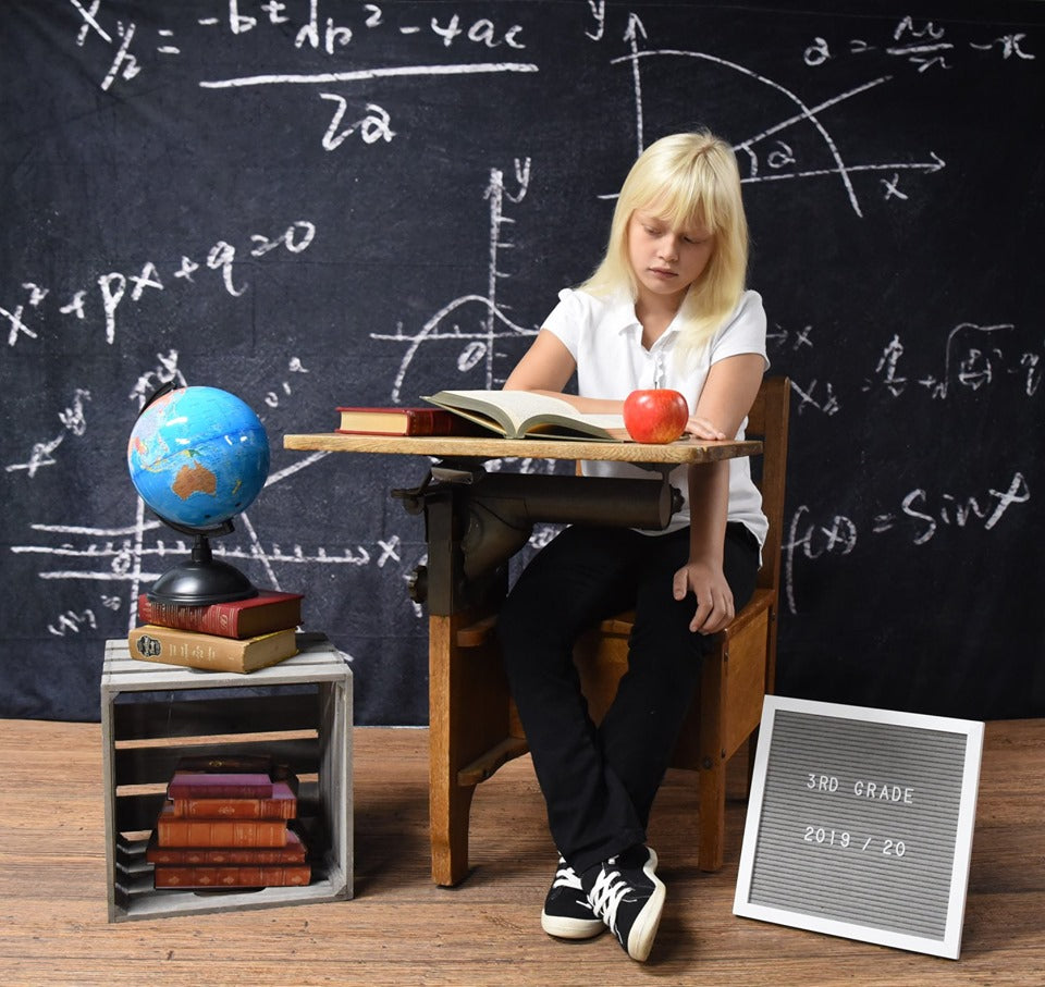Kate Chalkboard Back to School Children Backdrop for Photography Designed by JFCC -UK