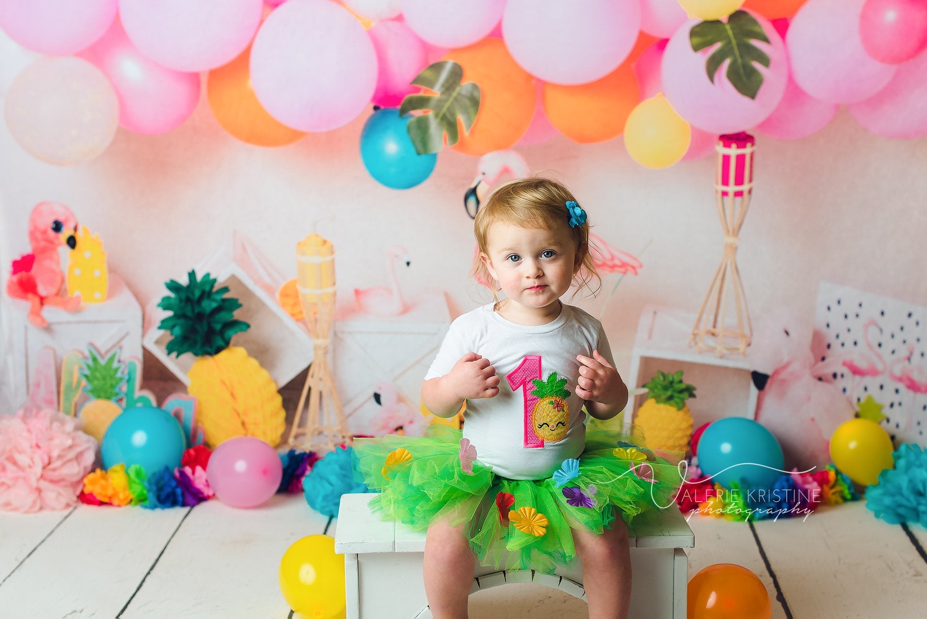 Kate Flamingo Party Children Balloons Backdrop Designed by Laura Lee Photography -UK