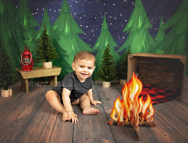 Kate Christmas Farm Night with Moon Backdrop Designed By Jerry_Sina -UK