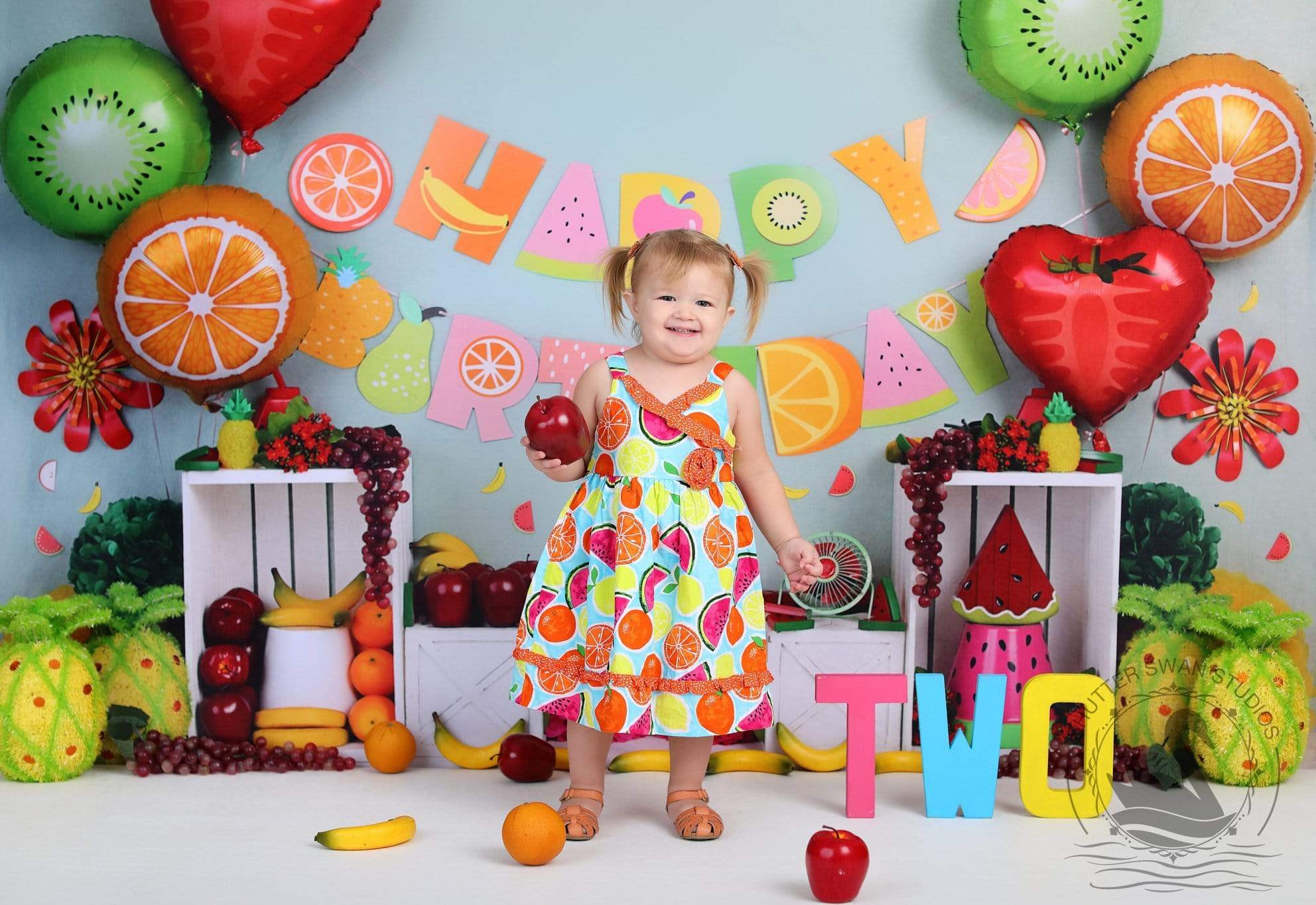 Kate Fruity Birthday Children Backdrop -UK