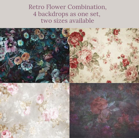 Kate Retro Flower Combination Backdrops for Photography