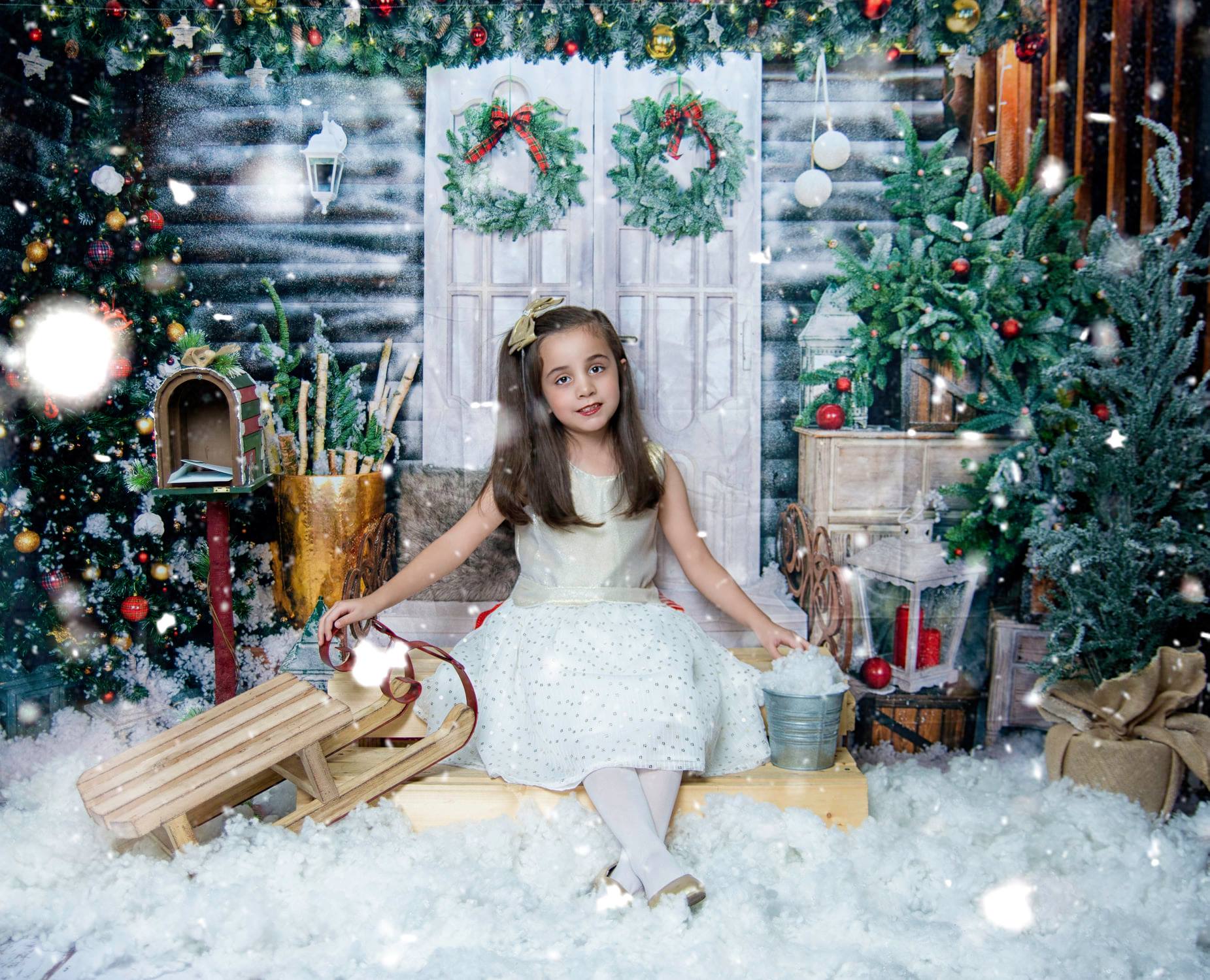 Kate Christmas White Door Decorations Backdrop for Photography -UK