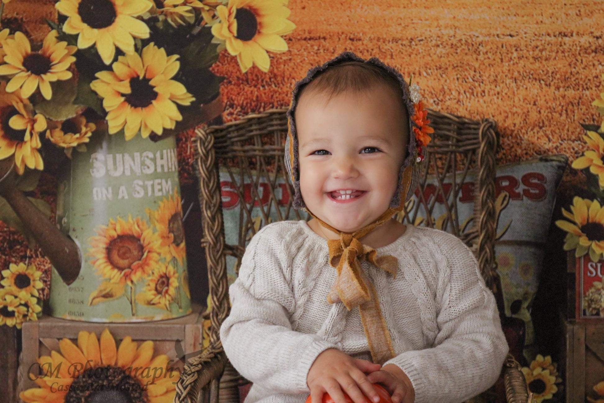 Kate Summer Sunflower Autumn Farm Field Backdrop -UK