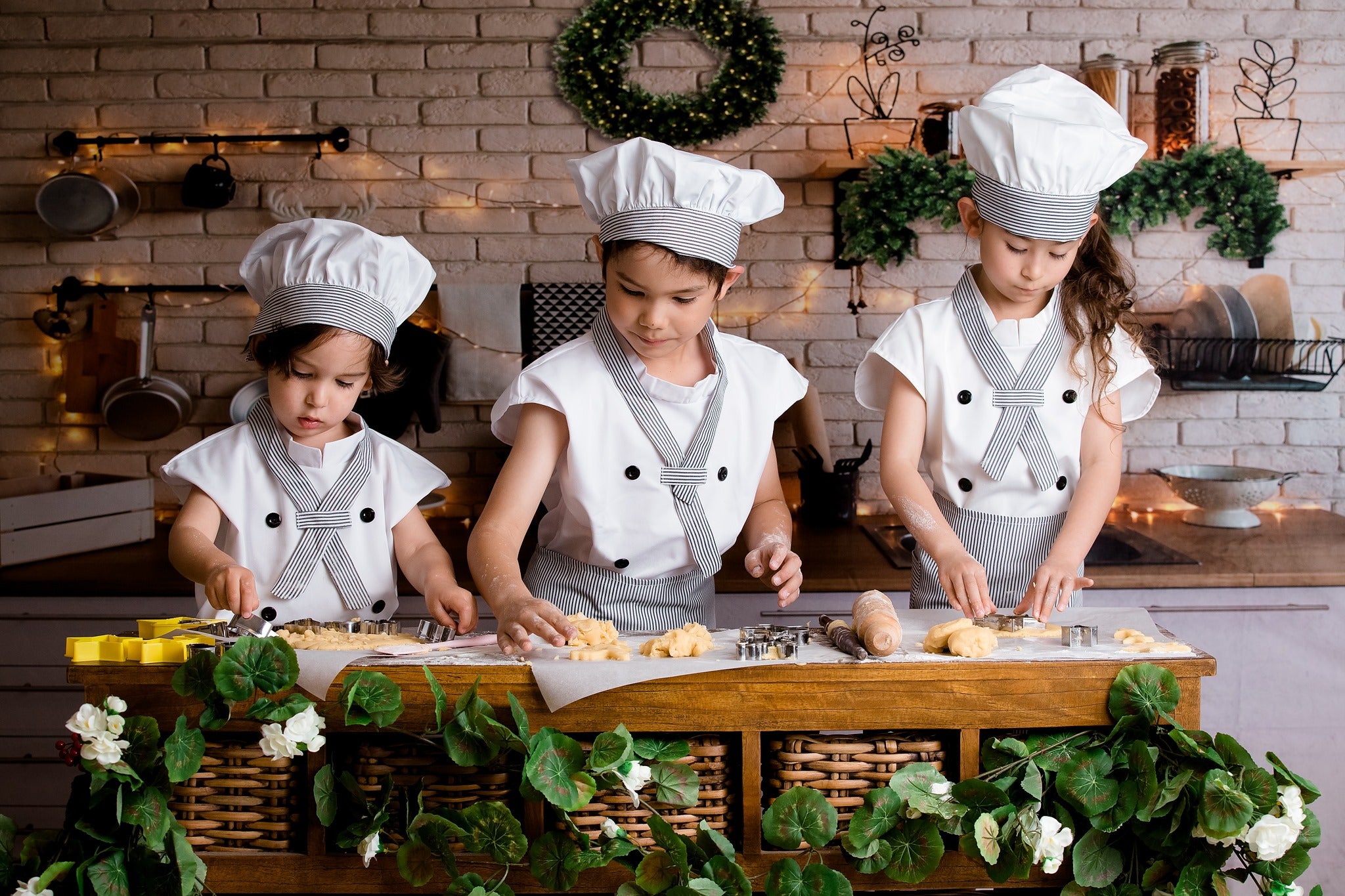 Kate White Wall Christmas Kitchen Backdrop Designed By Jerry_Sina -UK