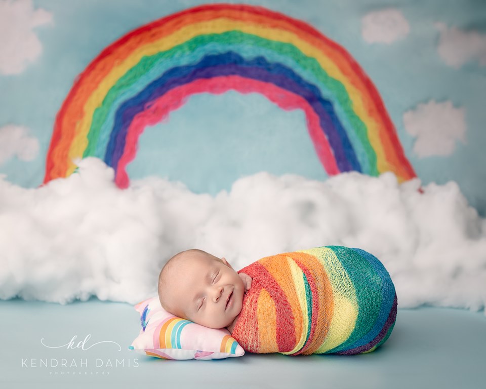 Kate Rainbows and Clouds Children Backdrop for Photography Designed by Erin Larkins -UK
