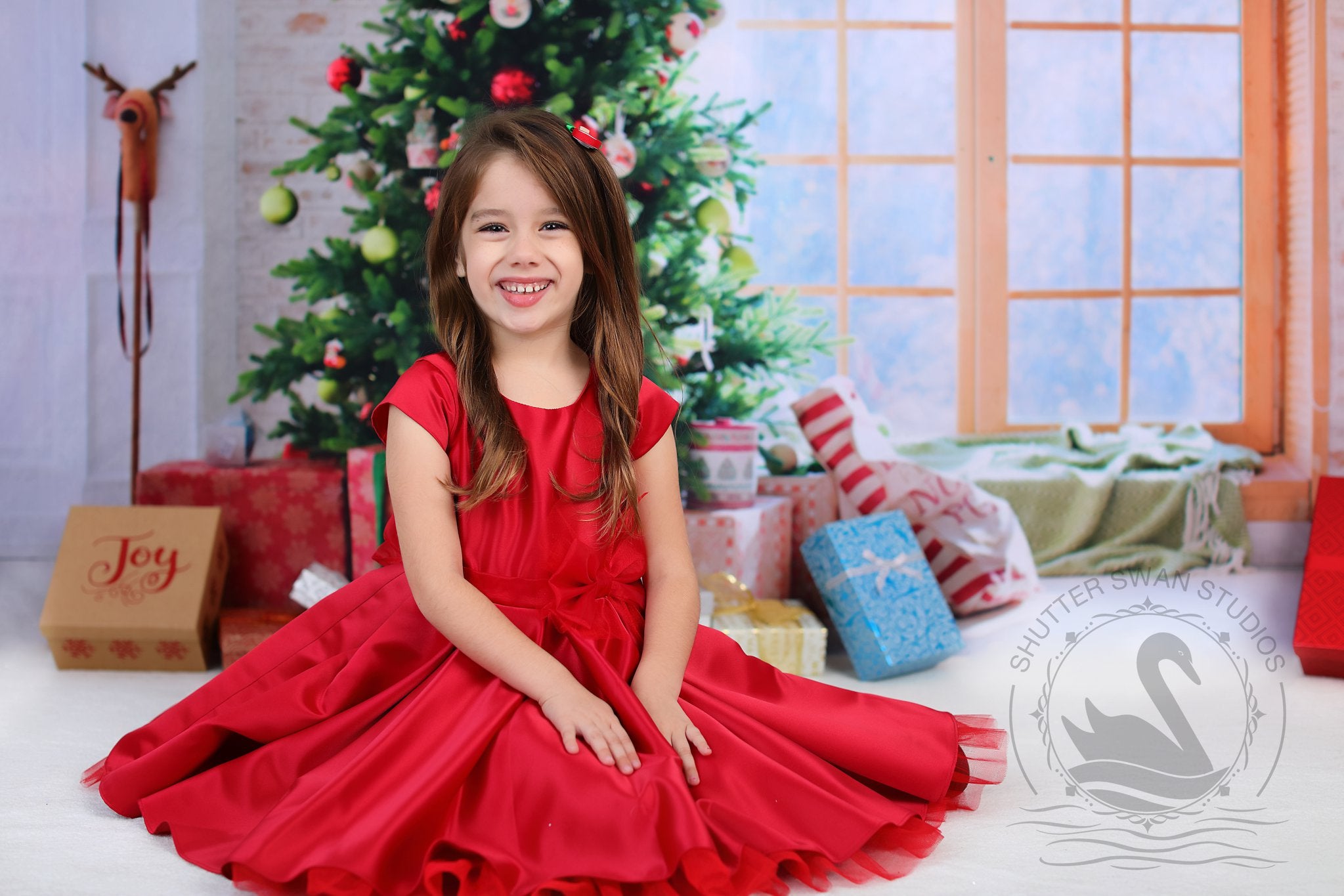 Kate Christmas Gifts Room Decoration Window View Backdrop -UK