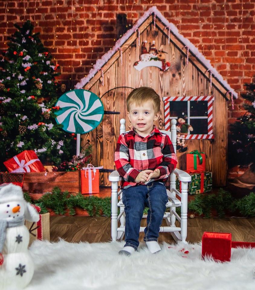 Katebackdrop Kate Christmas Wooden House Decorations Backdrop for Photography