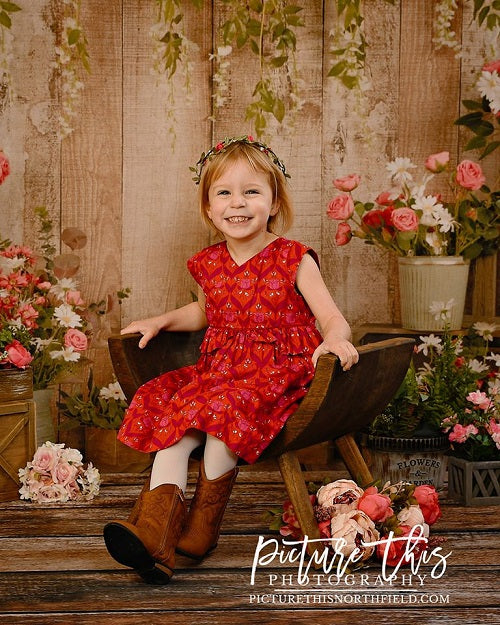 Kate Pink Floral Wooden Spring/Mother's Day Backdrop Designed by Jia Chan Photography -UK