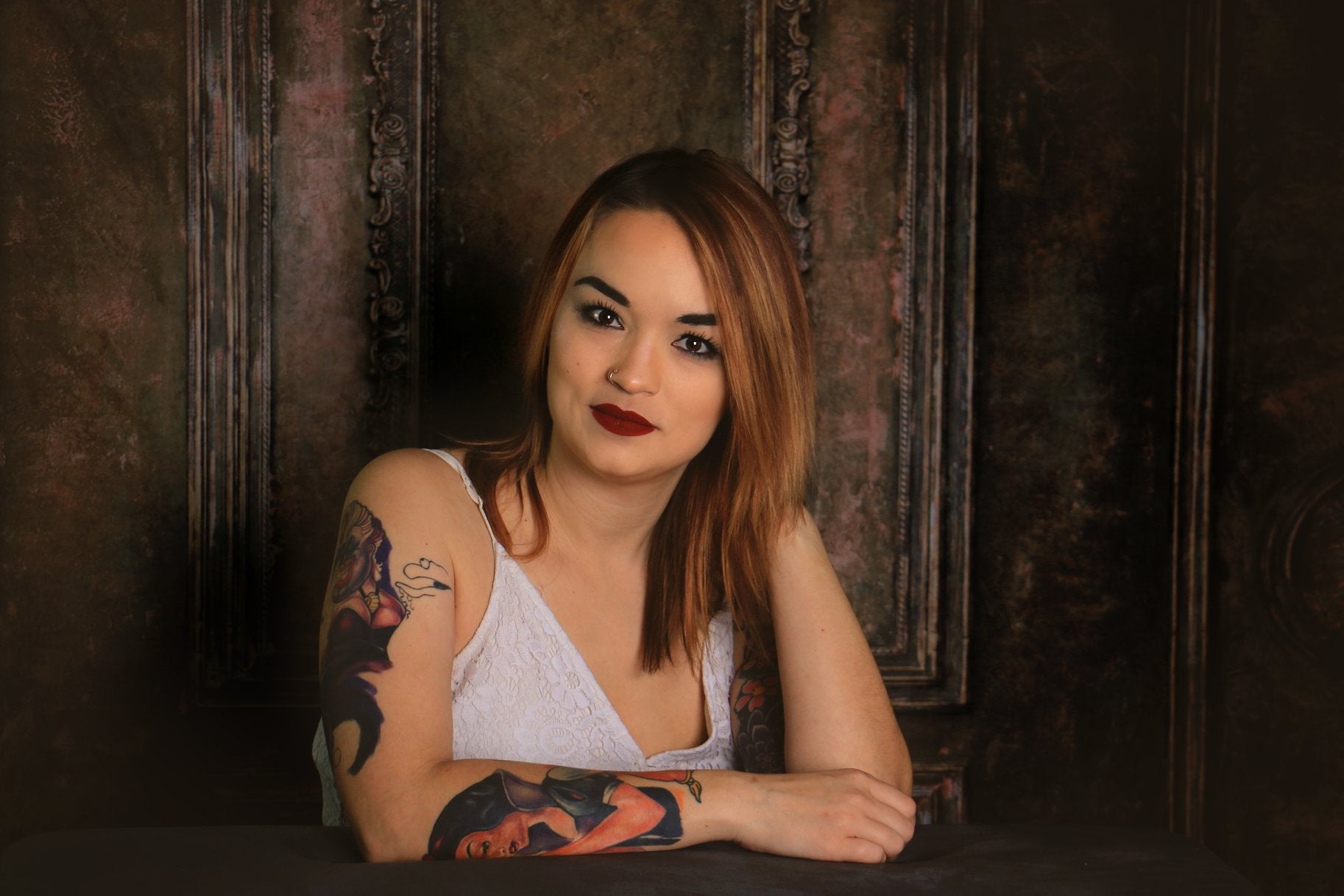 Kate Dark Brown Retro Door Backdrop for Photography -UK