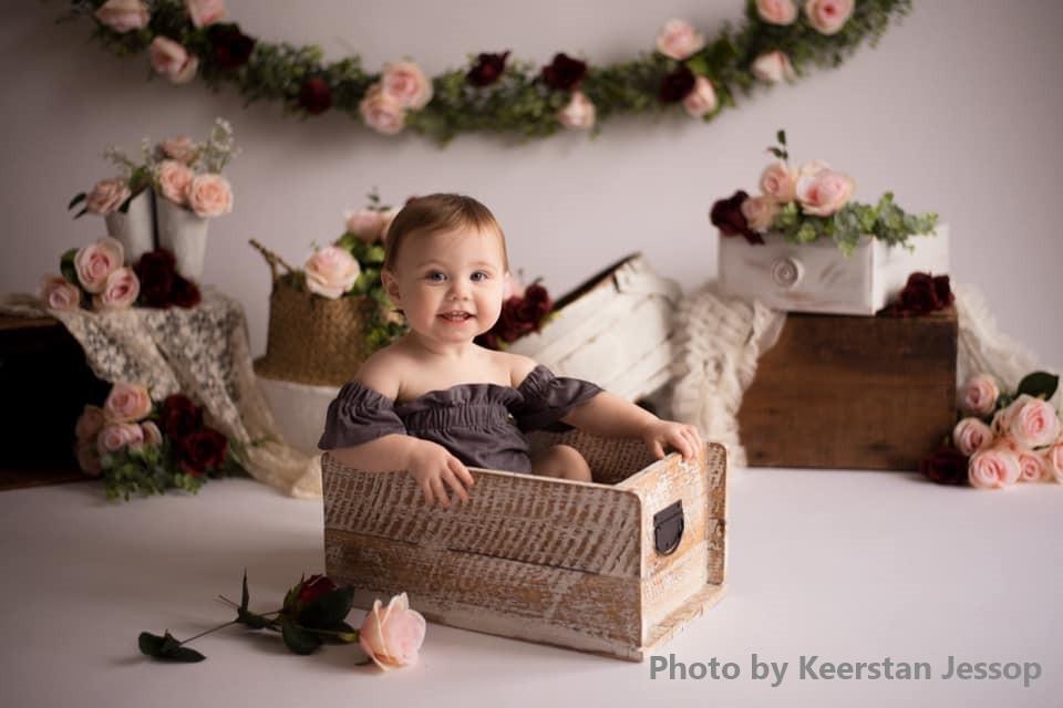 Kate Spring Rose Blooms Floral Backdrop Designed by Keerstan Jessop -UK
