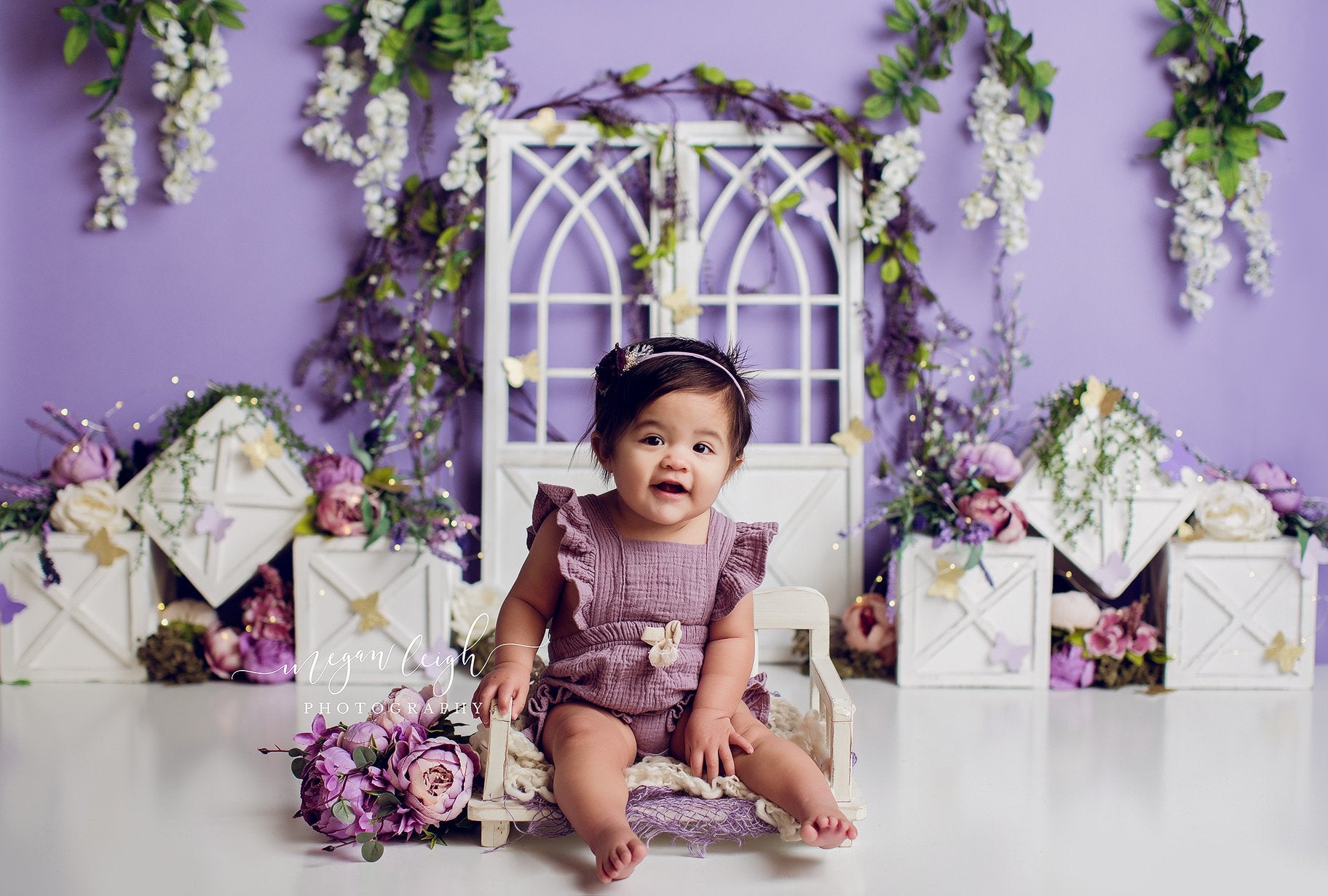 Kate Spring Purple Floral Backdrop Designed by Megan Leigh Photography -UK