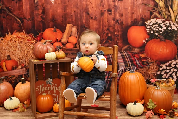 Kate Halloween Pumpkin Haystack Autumn Backdrop for Photograpy -UK