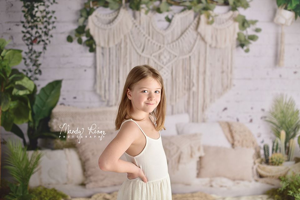 Kate Boho Macrame Pillows with Plants Backdrop Designed By Mandy Ringe Photography -UK