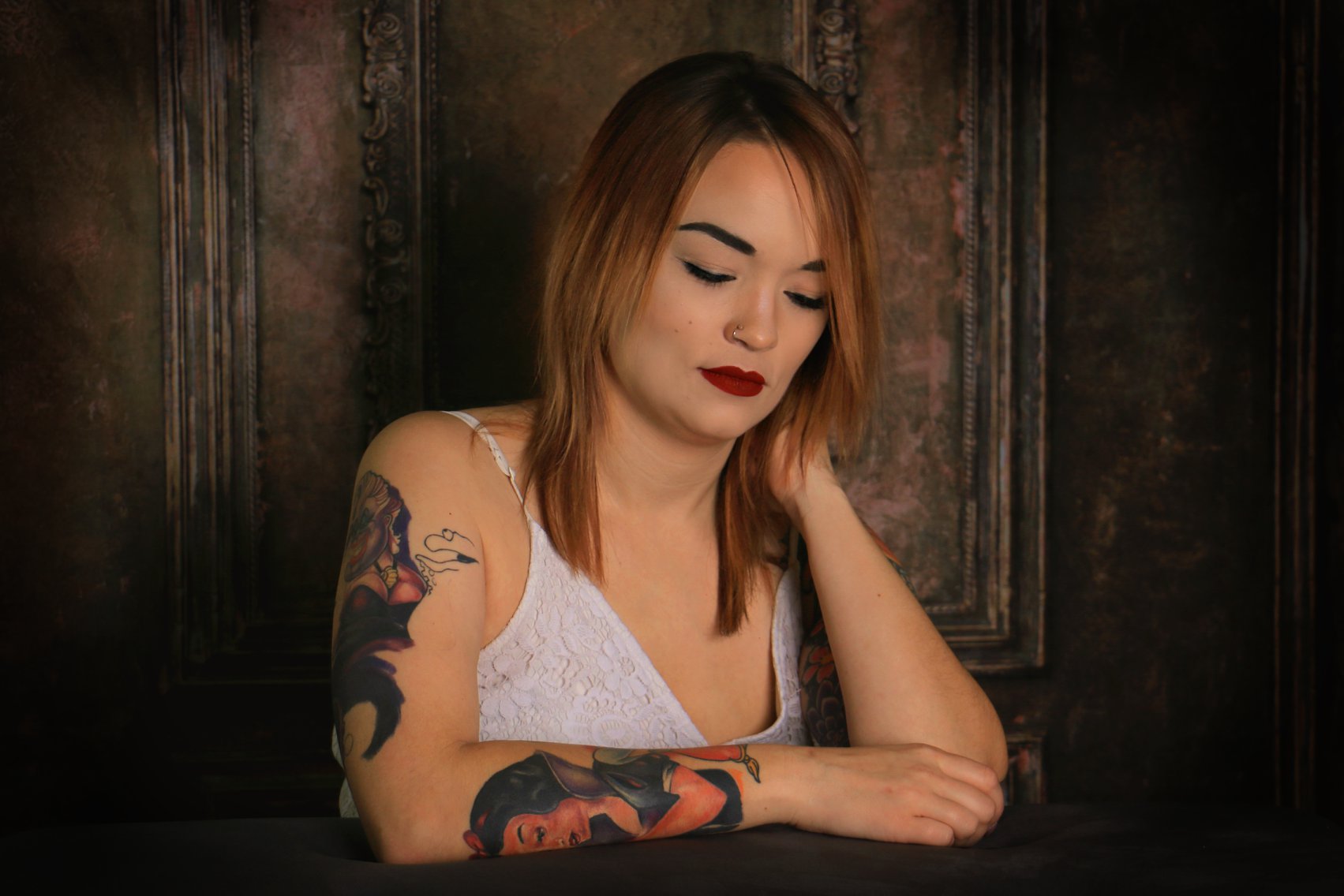 Kate Dark Brown Retro Door Backdrop for Photography -UK