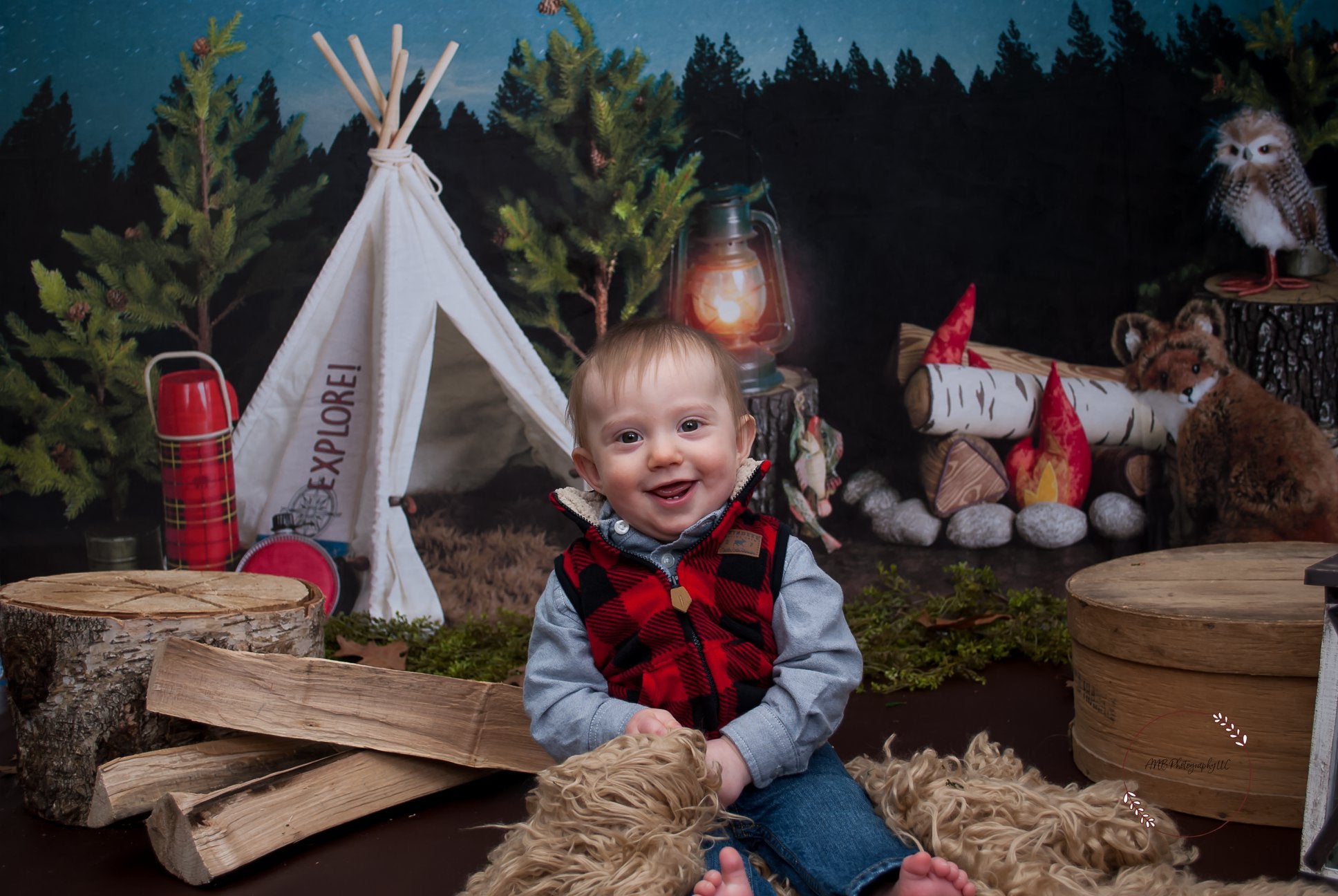 Kate Camping at Night Children Backdrop Designed By Mandy Ringe Photography -UK