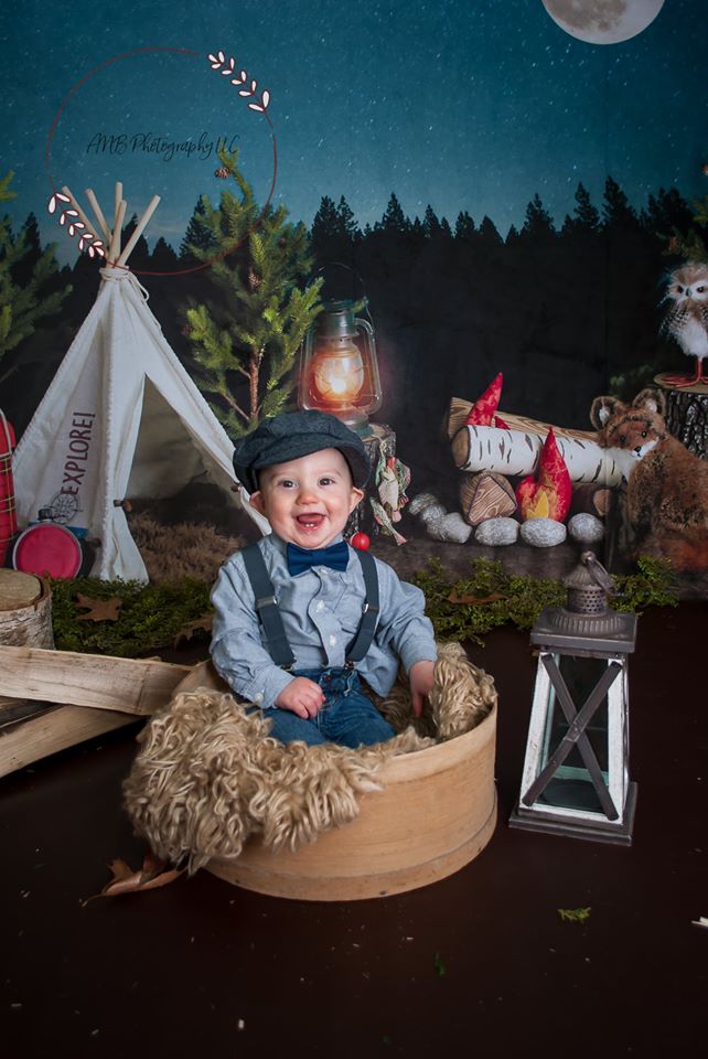 Kate Camping at Night Children Backdrop Designed By Mandy Ringe Photography -UK