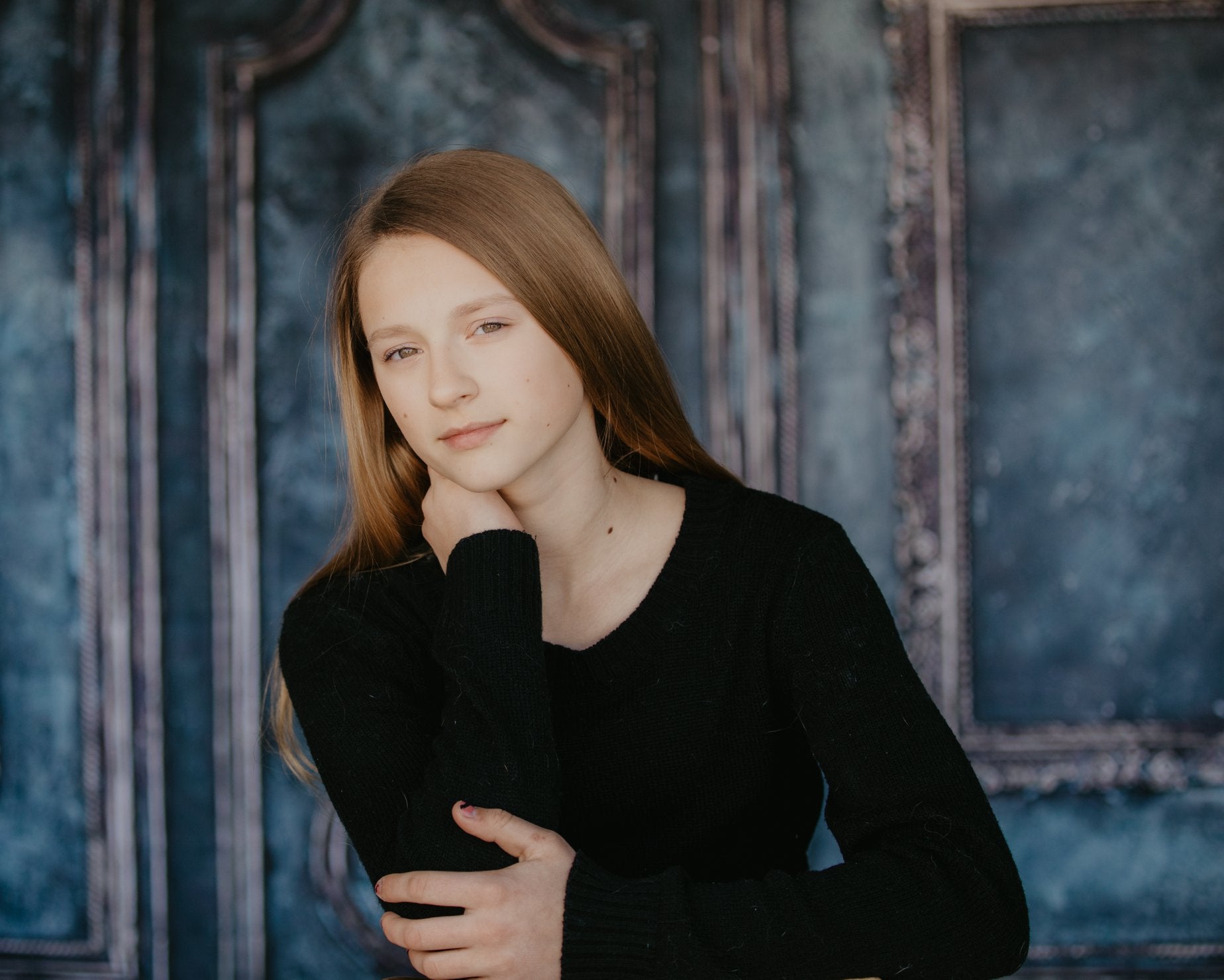 Kate Retro Deep Blue Wall Door Photography Backdrops Wedding -UK