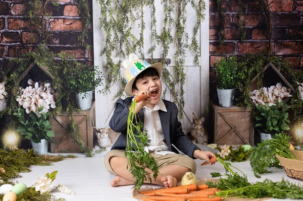 Kate Easter\Spring Brick Garden Bunnies Backdrop Designed by Megan Leigh Photography -UK