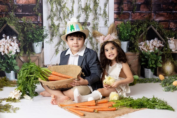 Kate Easter\Spring Brick Garden Bunnies Backdrop Designed by Megan Leigh Photography -UK