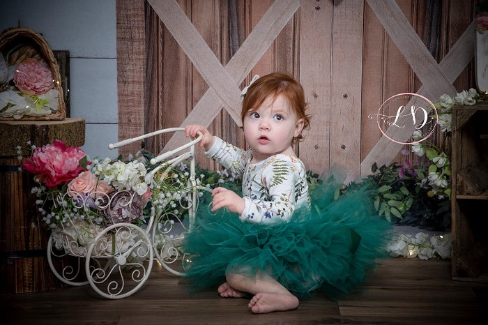 Kate Birthday Spring Wood Door with Flowers Backdrop Designed By Jerry_Sina -UK