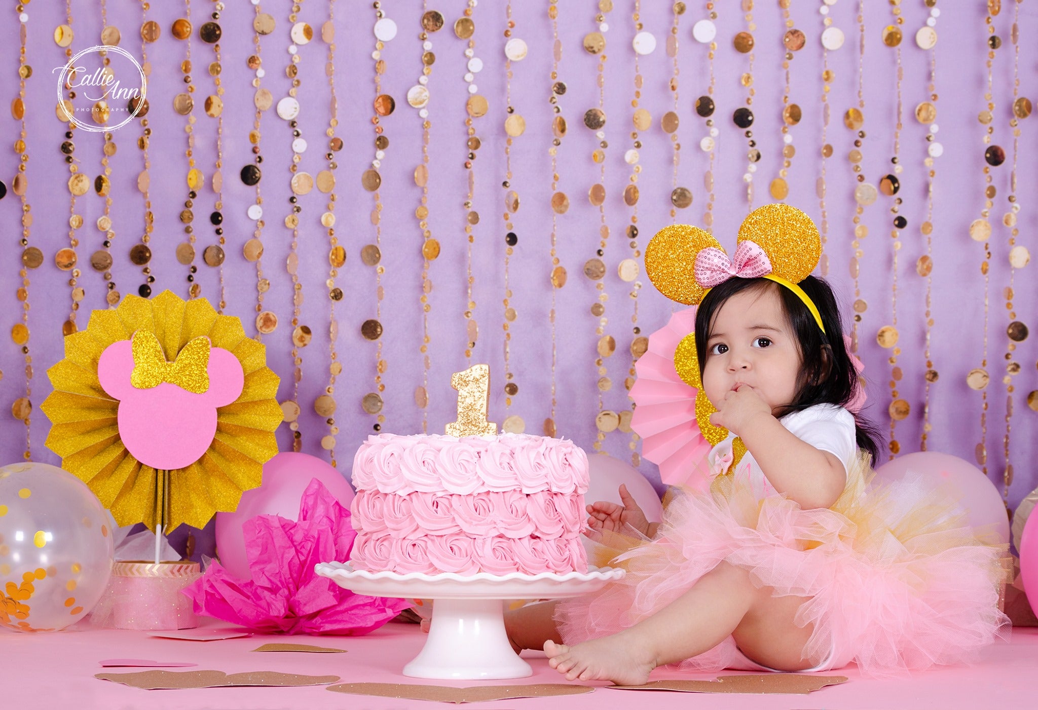 Kate Purple Gold Dots Children Backdrop for Photography Designed by Lisa B -UK