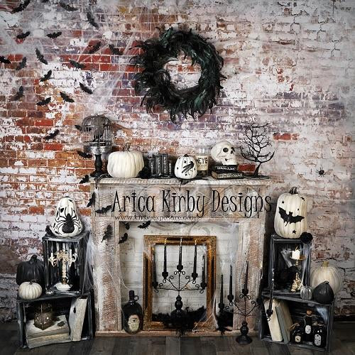 Kate Halloween Fireplace Backdrop Designed by Arica Kirby -UK