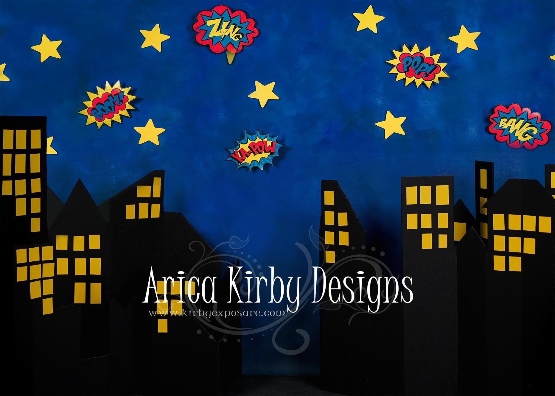 Kate Boom Super Hero Backdrop Designed by Arica Kirby -UK
