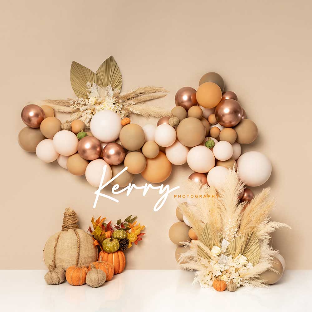 Kate Autumn Boho Pumpkins Backdrop Backdrop Designed by Kerry Anderson -UK