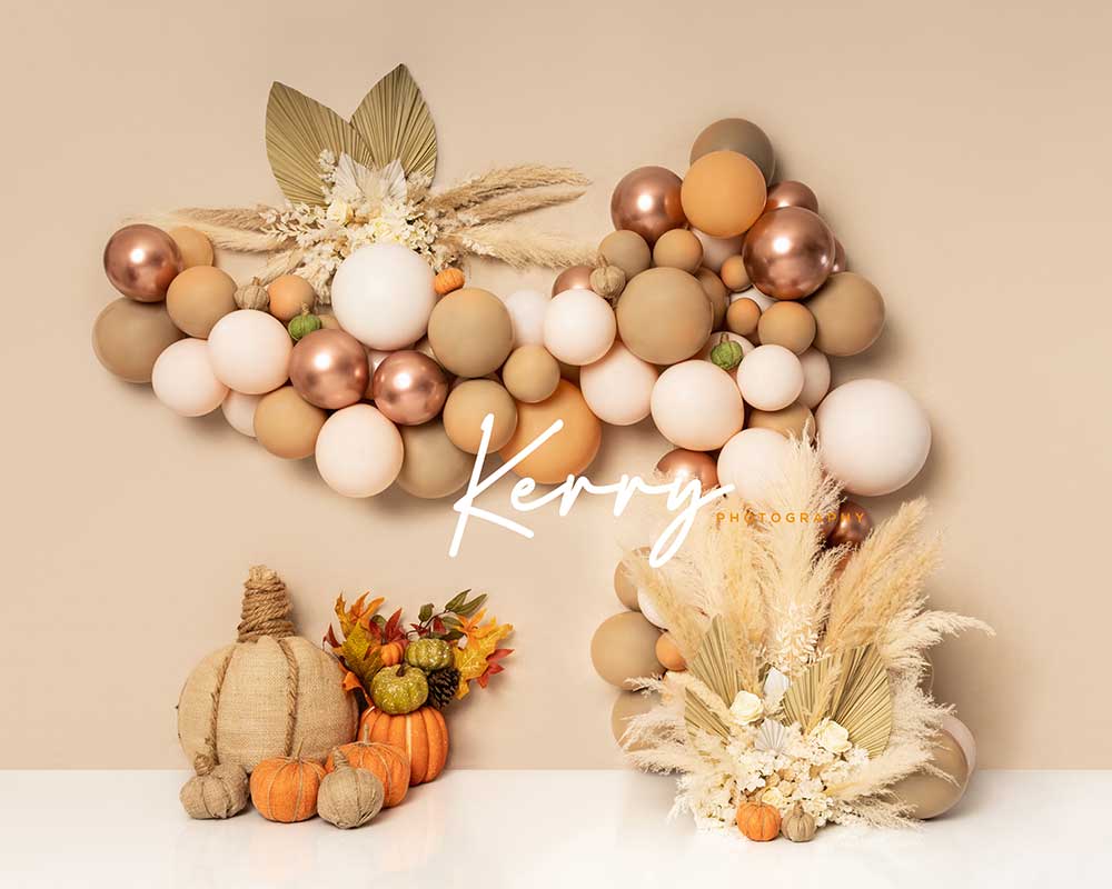 Kate Autumn Boho Pumpkins Backdrop Backdrop Designed by Kerry Anderson -UK
