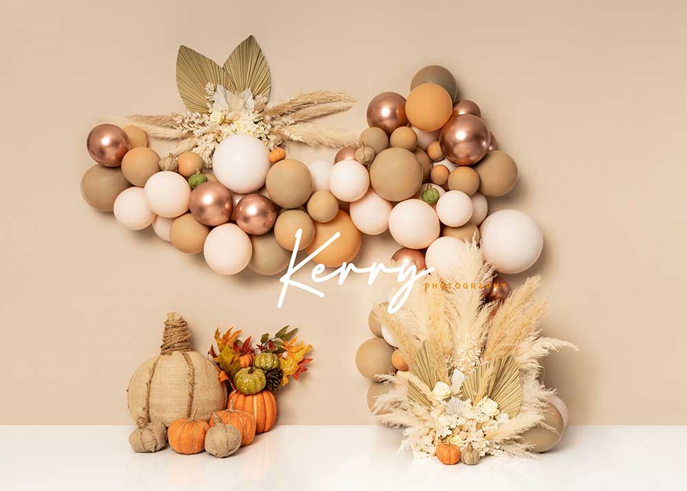Kate Autumn Boho Pumpkins Backdrop Backdrop Designed by Kerry Anderson -UK