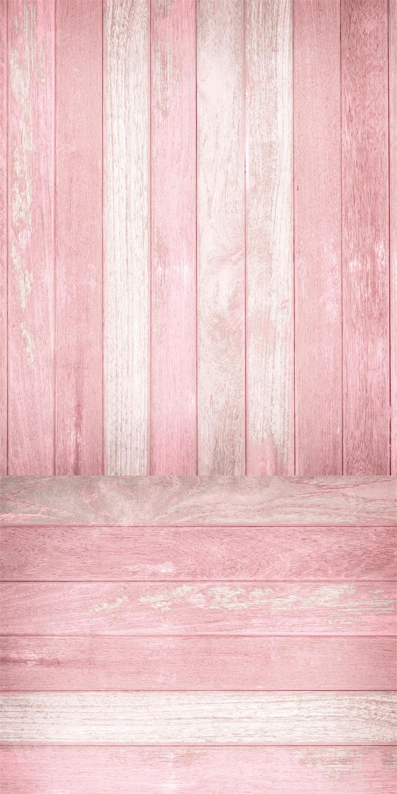 Kate Sweep Pink White Wooden Board Backdrop for Photography