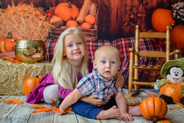 Kate Halloween Pumpkin Haystack Autumn Backdrop for Photograpy -UK