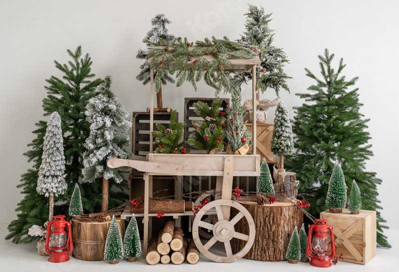 Kate Christmas Tree Vending Truck Winter Backdrop Designed by Emetselch -UK