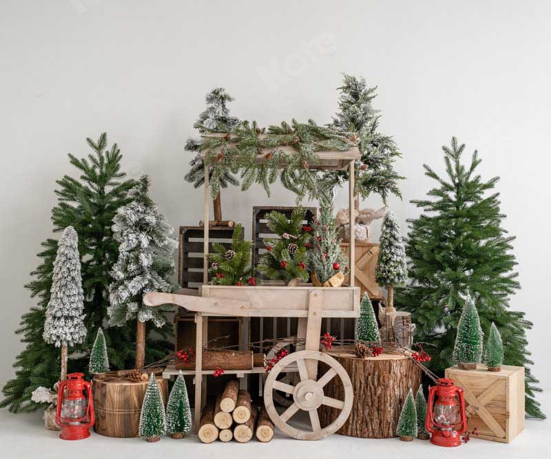 Kate Christmas Tree Vending Truck Winter Backdrop Designed by Emetselch -UK