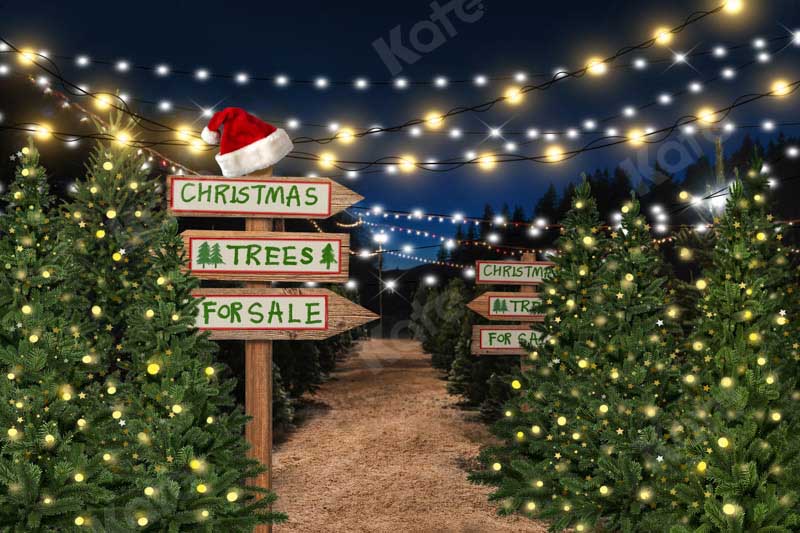 Kate Christmas Trees Filed Night Backdrop Designed by Emetselch -UK