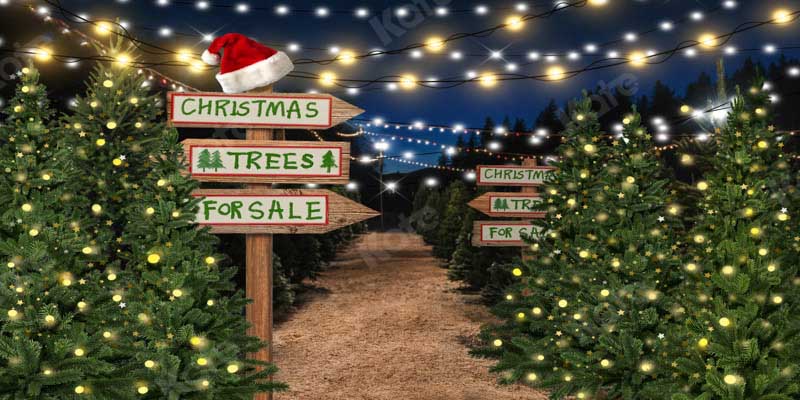 Kate Christmas Trees Filed Night Backdrop Designed by Emetselch -UK