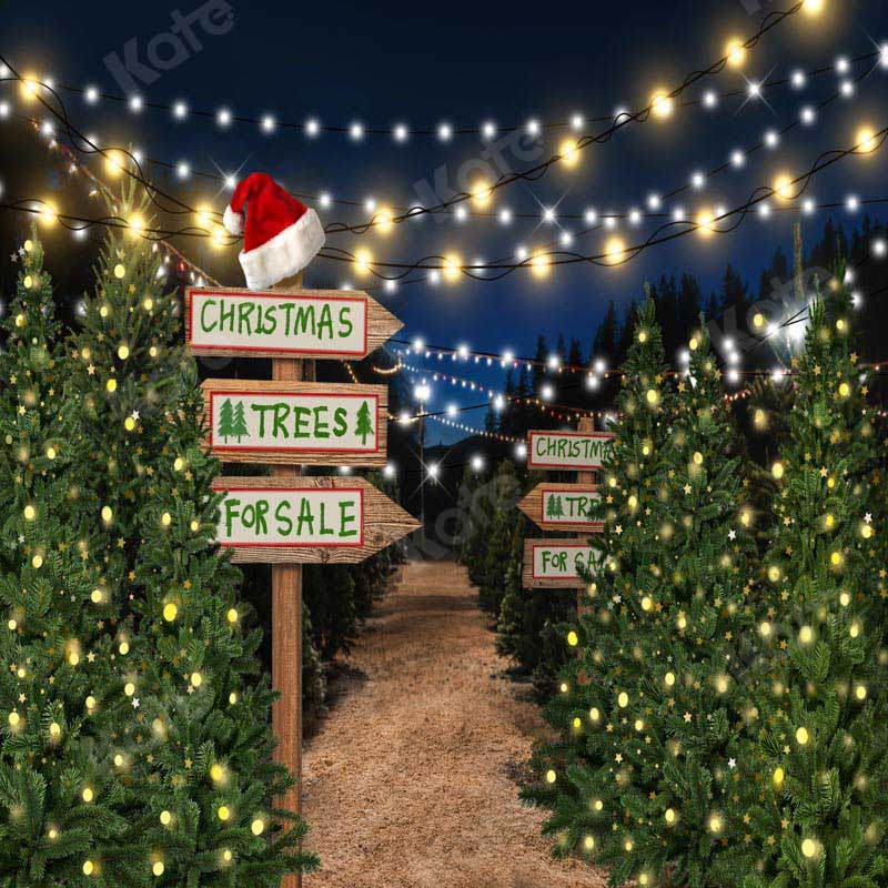 Kate Christmas Trees Filed Night Backdrop Designed by Emetselch -UK