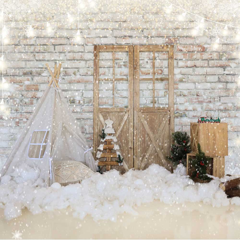 Kate Snow Christmas Barn Door Backdrop for Photography -UK