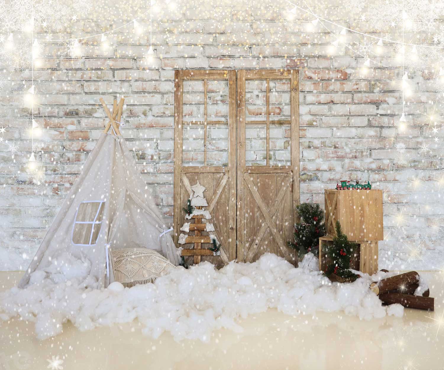 Kate Snow Christmas Barn Door Backdrop for Photography -UK