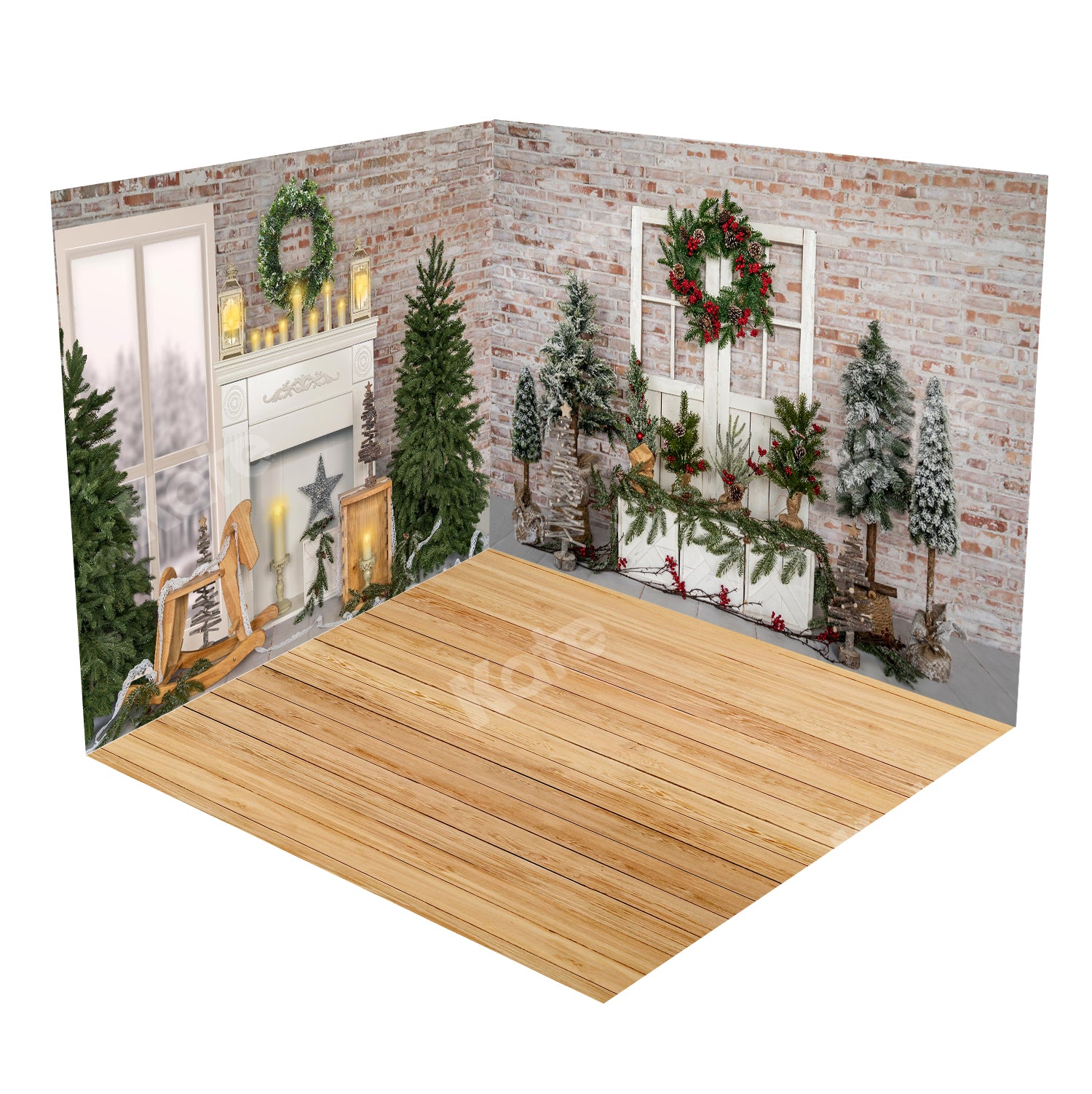 Kate Christmas Brick&Wood Room Set -UK