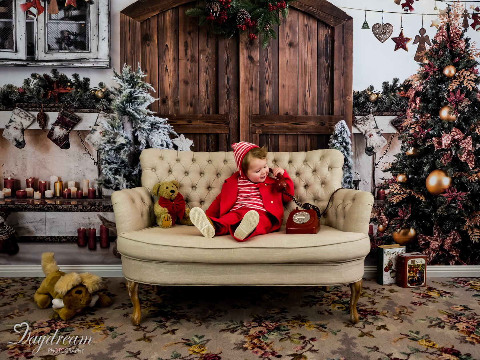 Kate Retro Christmas Room Backdrop for Photography -UK