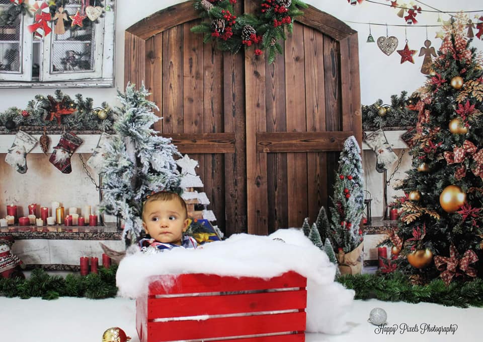 Kate Retro Christmas Room Backdrop for Photography -UK