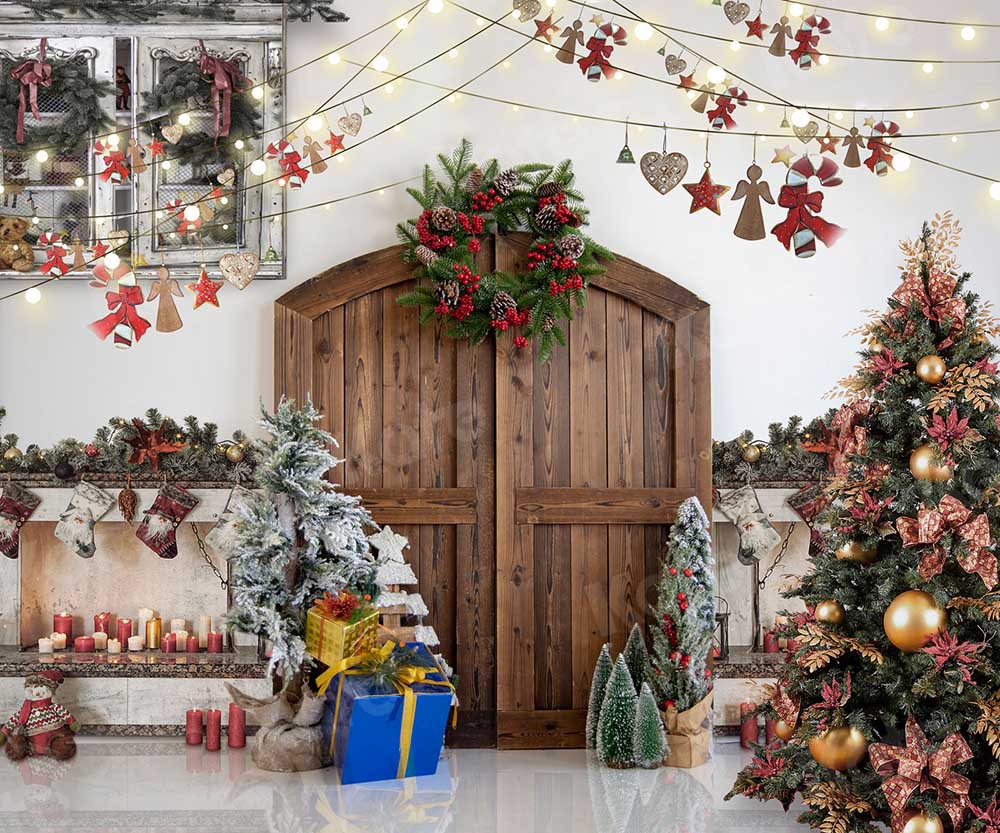 Kate Retro Christmas Room Backdrop for Photography -UK